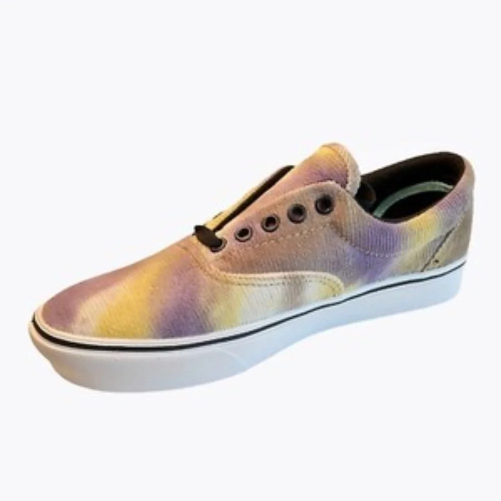 Vans Era Womens Comfycush Shoes‎ Size 8.5 Sneakers Tie Dye Purple Yellow
